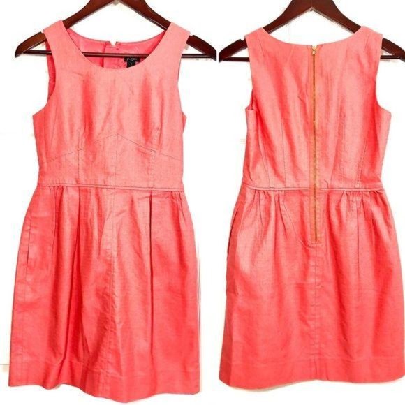 J. Crew Factory Dresses & Skirts - J. Crew Coral Sleeveless Cotton Shift Dress 2